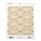 Étiquette Ange ailes et coeur (Feuille entière)