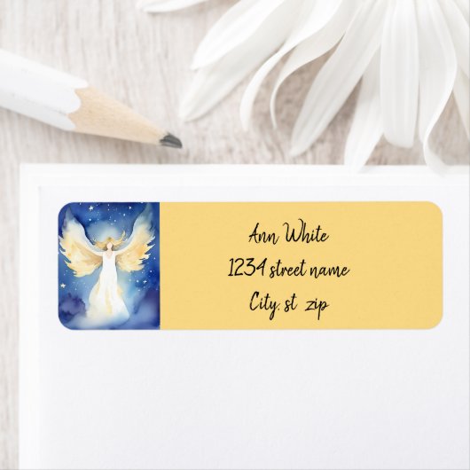 Étiquette Ange céleste peint à la main (En situation)