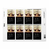 Étiquette ANGE / Chérubin ailé,noir,marron,blanc (Feuille entière)