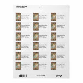 Étiquette Ange gardien aux roses roses roses (Feuille entière)