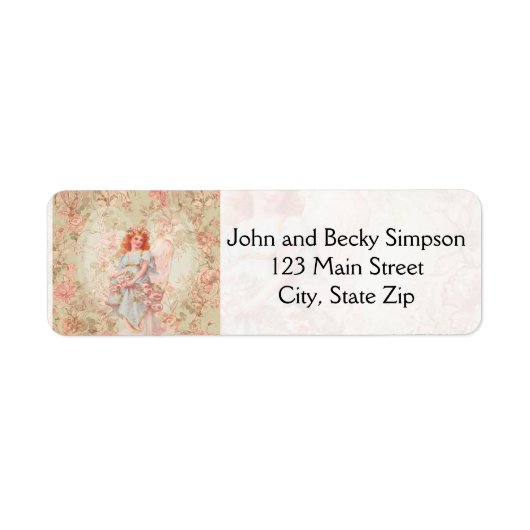 Étiquette Angel avec fleurs (Devant)