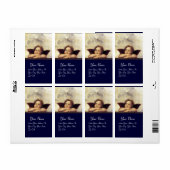 Étiquette ANGEL / Cherub ailé, bleu, blanc (Feuille entière)