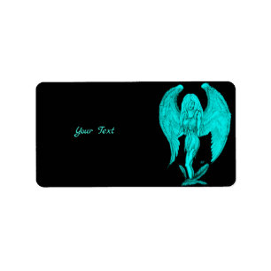 Étiquette Angel, Noir et Vert design