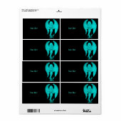 Étiquette Angel, Noir et Vert design (Feuille entière)