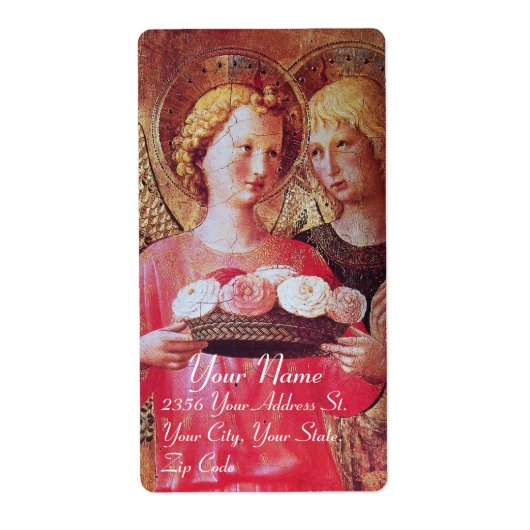 ÉTIQUETTE ANGEL WITH ROSES (Devant)