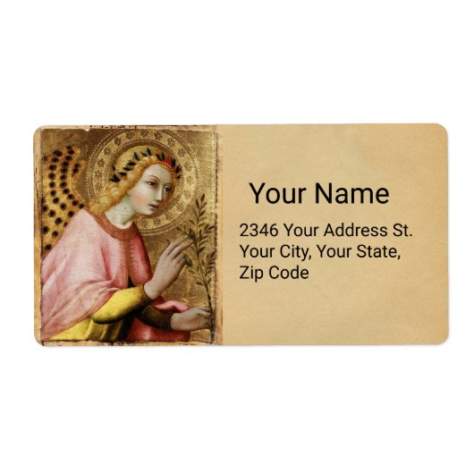 Étiquette ANGÉLE DE L'ANNONCE par Simone Martini Parchment (Devant)