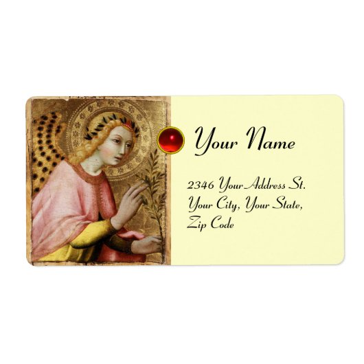 Étiquette ANGÉLE DE L'ANNONCE, Rubis rouge (Devant)