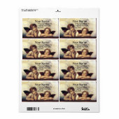 Étiquette ANGES / Chérubins ailés Raffaello Sanzio (Feuille entière)