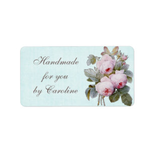 Étiquette Anglais Rose Vintage Botanique Custom