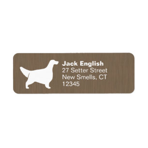 Étiquette Anglais Setter Chien Silhouette Adresse de retour