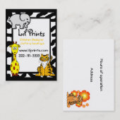 Étiquette animale mignonne de carte de visite de (Devant / Derrière)