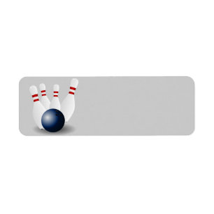 Étiquette Animation de boule et de goupilles de bowling