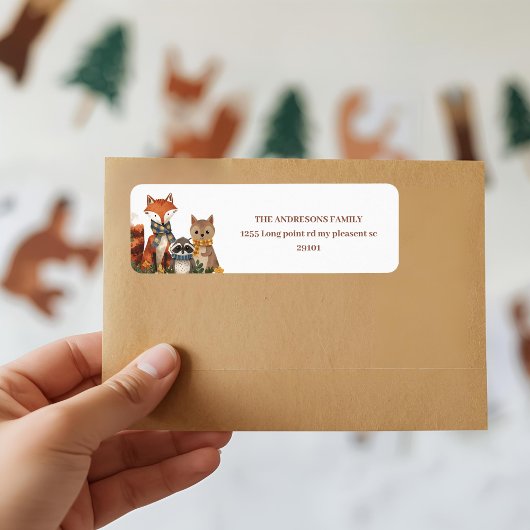 Étiquette Animaux boisés rustiques