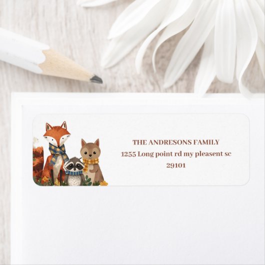 Étiquette Animaux boisés rustiques (En situation)