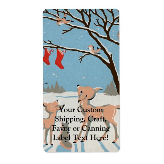 Étiquette Animaux de la forêt d'hiver (Devant)