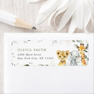 Étiquette Animaux de la jungle, Safari, Un sauvage, Baby sho