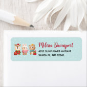 Étiquette Animaux de Noël en tenue festive (En situation)