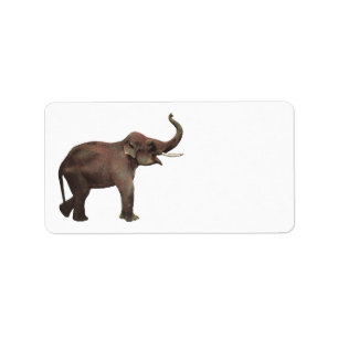 Étiquette Animaux sauvages vintages, Eléphants asiatiques de