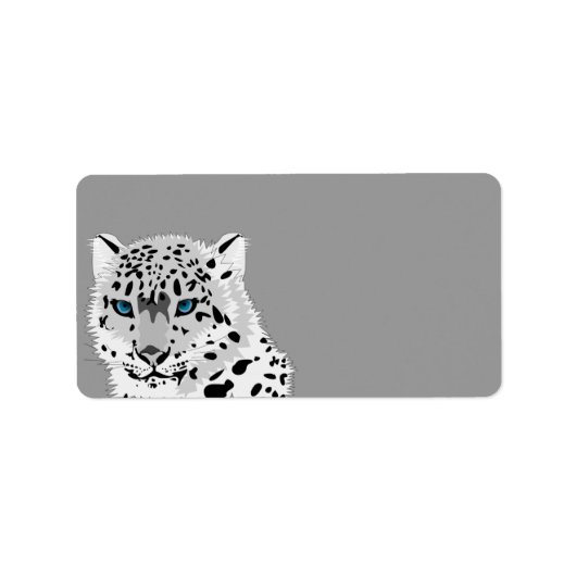 Étiquette Animé léopard des neiges (Devant)