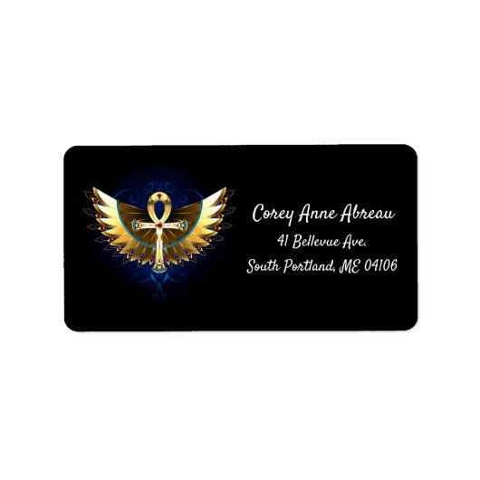 Étiquette Ankh or avec ailes (Devant)