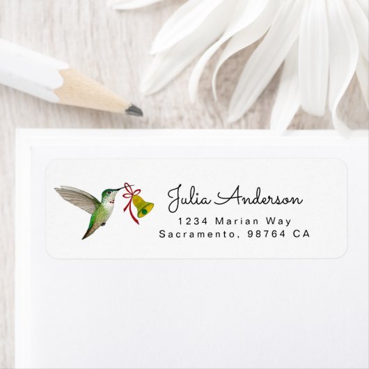 Étiquette Anna's Hummingbird return address Label (En situation)