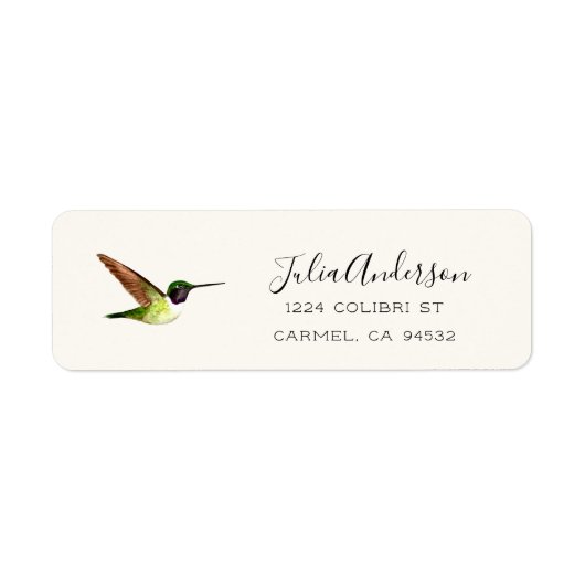 Étiquette Anna's Hummingbird Return Address Label (Devant)