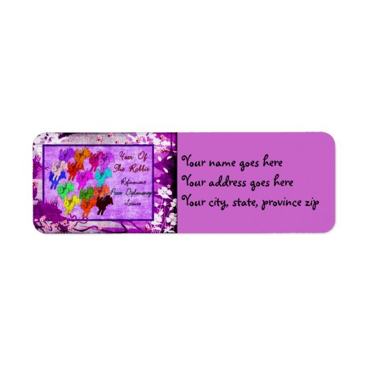 Étiquette Année du lapin (Devant)