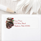 Étiquette Années 1900 Train de Noël Retours d'adresse Étique (En situation)