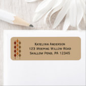 Étiquette Années 1970 Tan géométrique Brown (En situation)