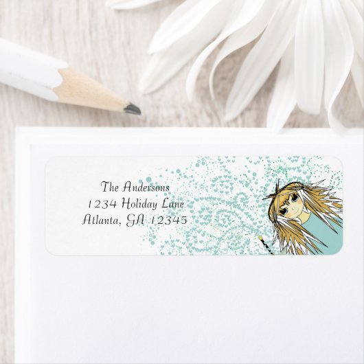 Étiquette Annime Fête Invitation Retour Adresse (En situation)