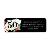 Étiquette Anniversaire Casino Poker Party (Devant)