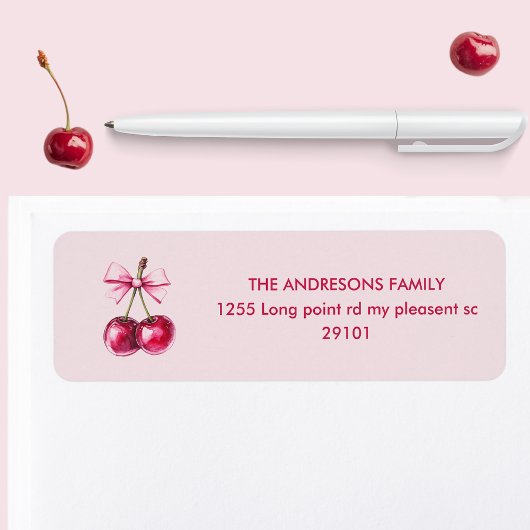 Étiquette Anniversaire de Cherry Pink