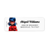 Étiquette Anniversaire de la fille de la coccinelle (Devant)