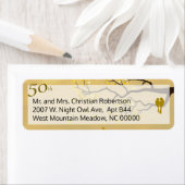 Étiquette Anniversaire d'or Lovebirds (En situation)