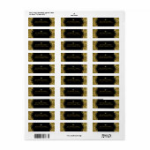 Étiquette Anniversaire du 50e Mariage Gold & Black (Feuille entière)