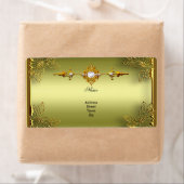 Étiquette Anniversaire du Fiançailles d'or Vert Elite Avocad (En situation)