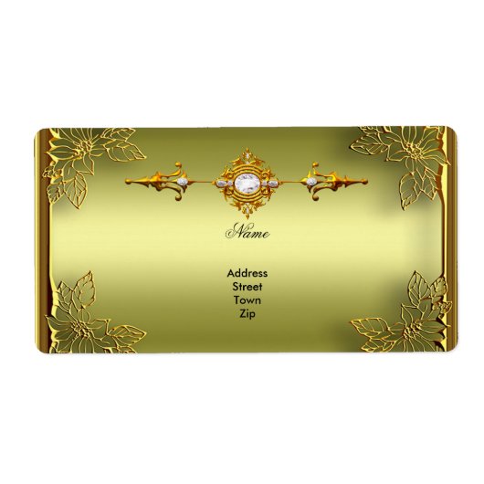 Étiquette Anniversaire du Fiançailles d'or Vert Elite Avocad (Devant)