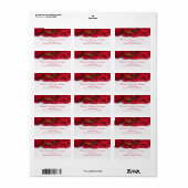 Étiquette Anniversaire du Mariage des roses rouges (Feuille entière)