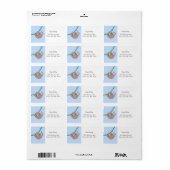 Étiquette Anniversaire du thème Sloth avec point polka bleu  (Feuille entière)