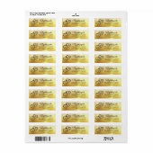 Étiquette Anniversaire Élégant Coeurs Script Initiale Or (Feuille entière)