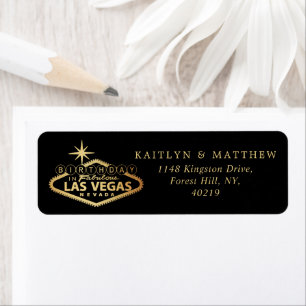 Étiquette Anniversaire élégant de Las Vegas