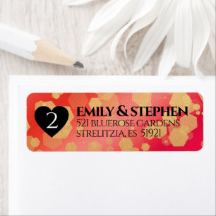 Étiquette Anniversaire élégant du 2ème Mariage Garnet