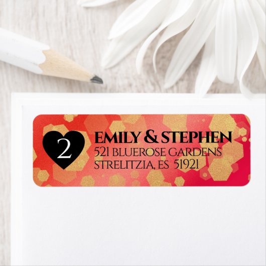 Étiquette Anniversaire élégant du 2ème Mariage Garnet (En situation)