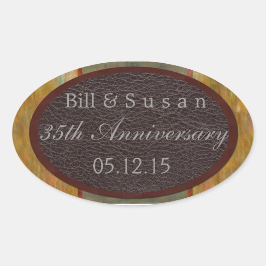 Étiquette Anniversaire en cuir et plaque (Devant)