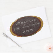 Étiquette Anniversaire en cuir et plaque (Enveloppe)