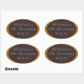 Étiquette Anniversaire en cuir et plaque (Feuille)