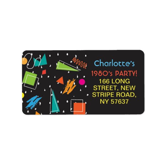 Étiquette Anniversaire fête des années 80 80 Adresse Étiquet (Devant)