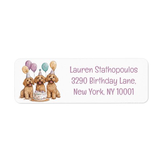 Étiquette Anniversaire Goldendoodle Chiens Anniversaire Gâte (Devant)