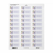 Étiquette Anniversaire Papillon Violet (Feuille entière)