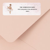 Étiquette Anniversaire rose Ballerina élégant